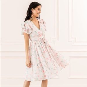 Rachel Parcell Tiered Ruffle-sleeve wrap dress